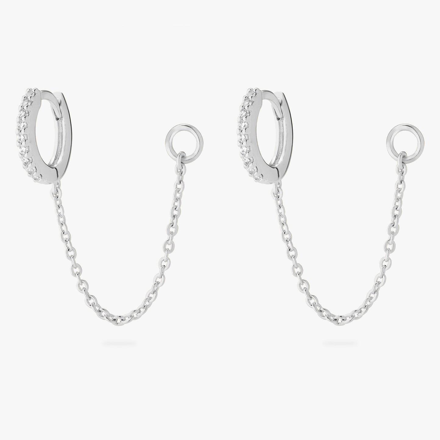 Mini Pavé Chain Huggie