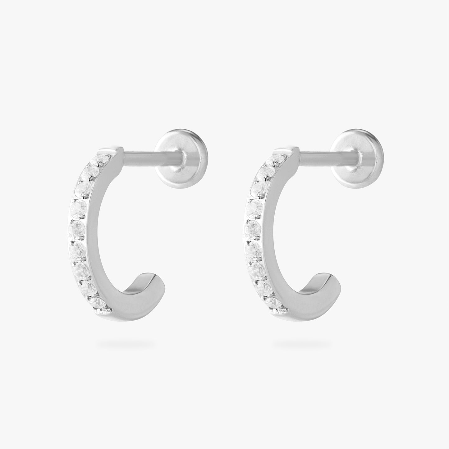 Pave Flatback Huggie