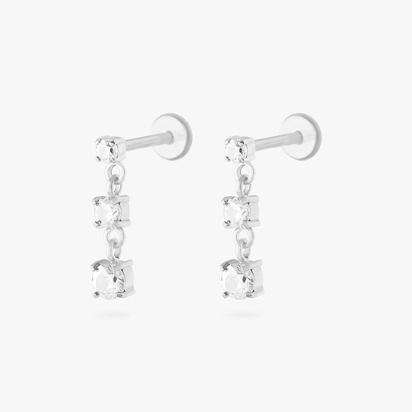 CZ Drip Flatback Stud