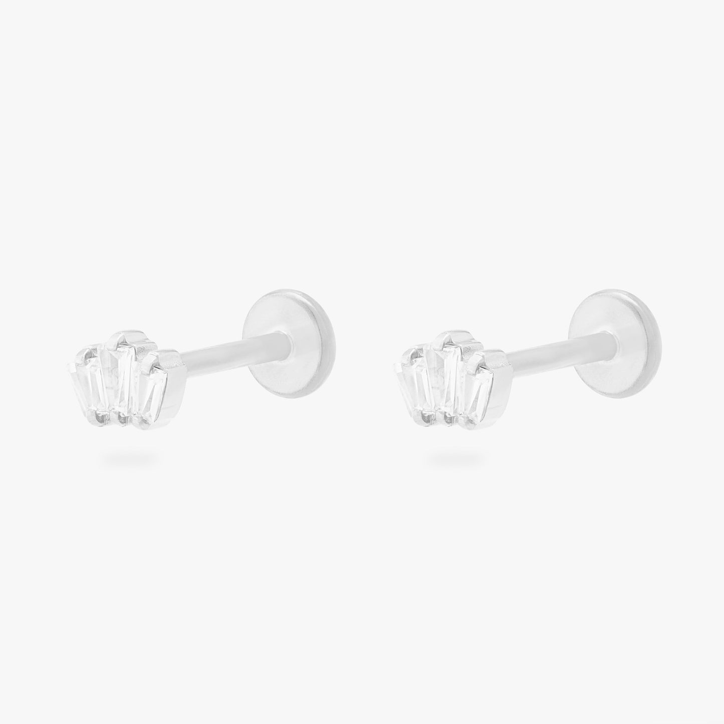 Micro Crown Baguette Flatback Stud