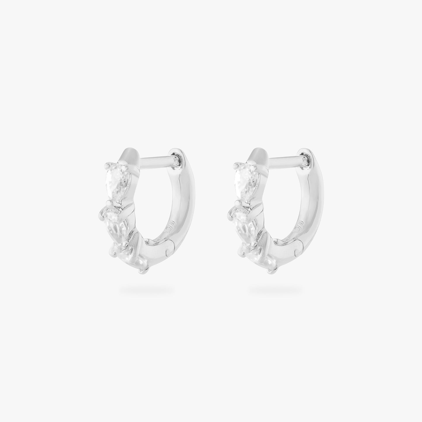 Micro Pave Pear Huggie