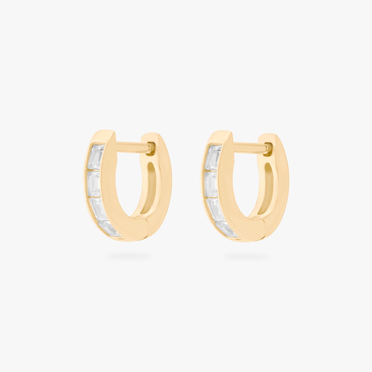 Micro Bezel Baguette Huggie