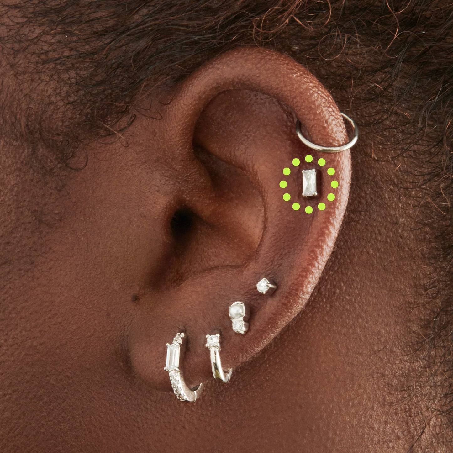 Baguette Flatback Stud