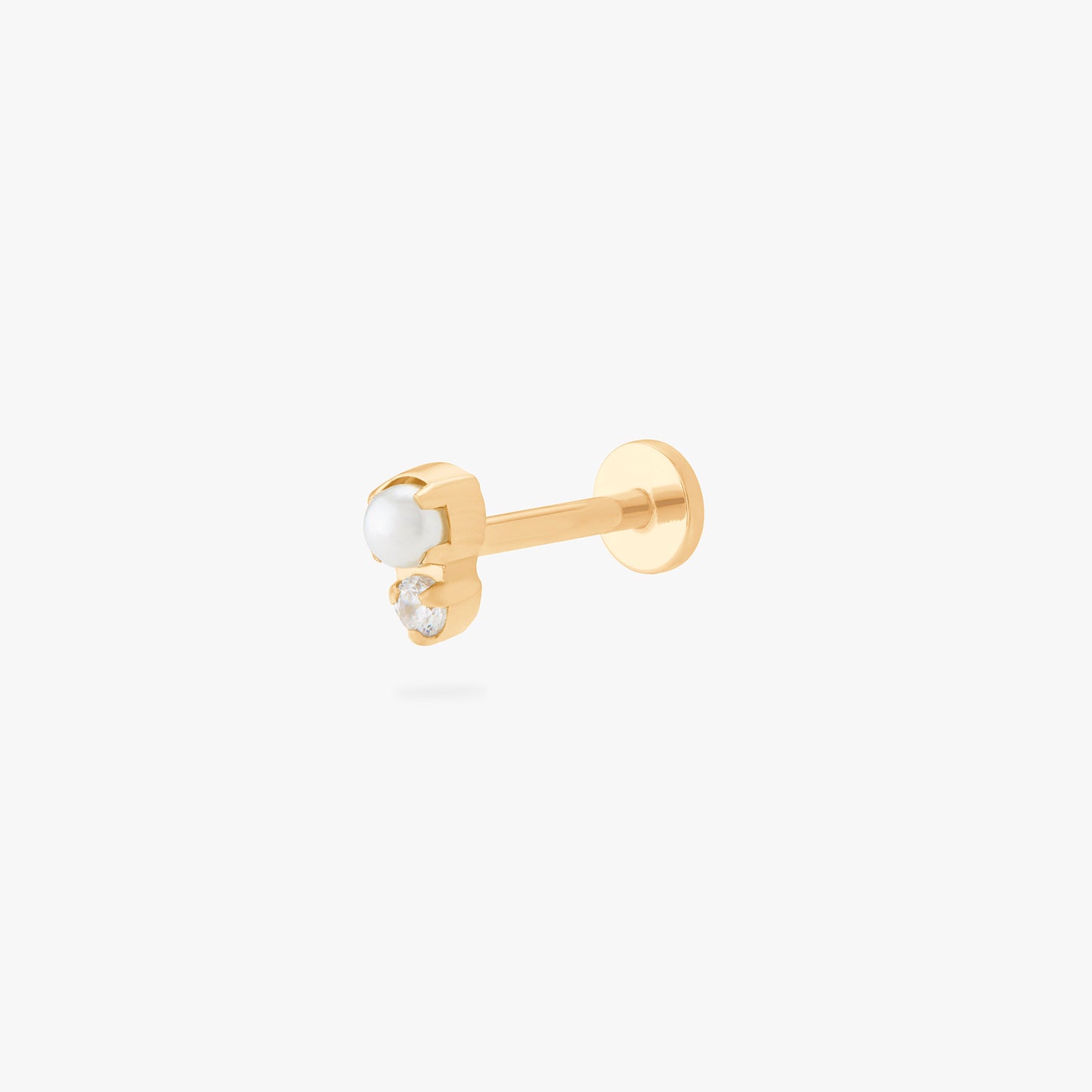 Stacked CZ Pearl Flatback Stud
