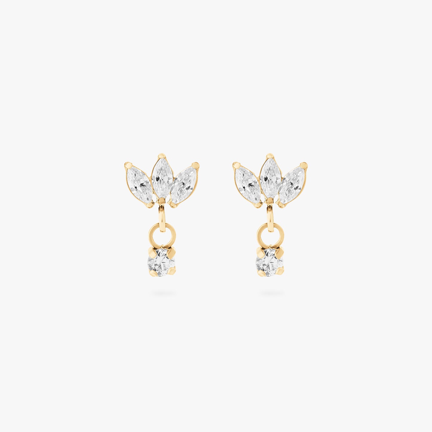 Micro Marquise Dangle Flatback Stud