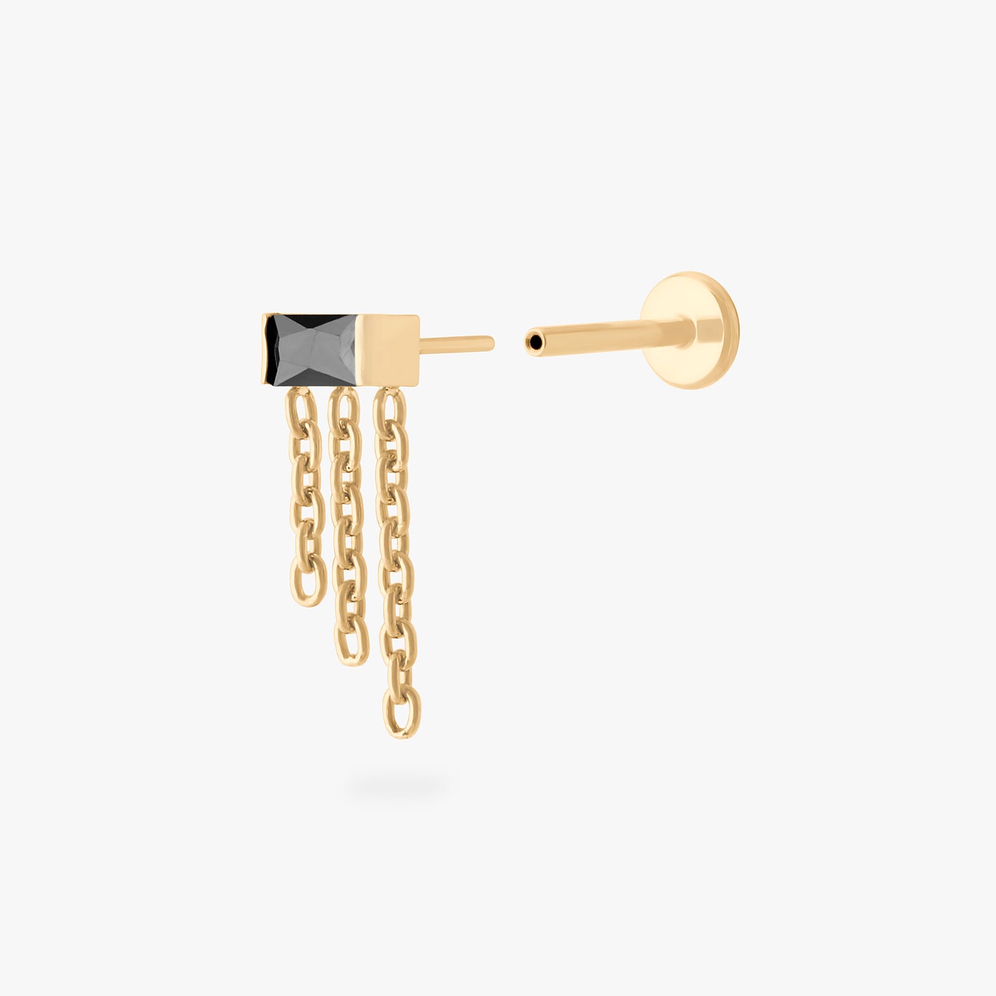 Chain Baguette Flatback Stud