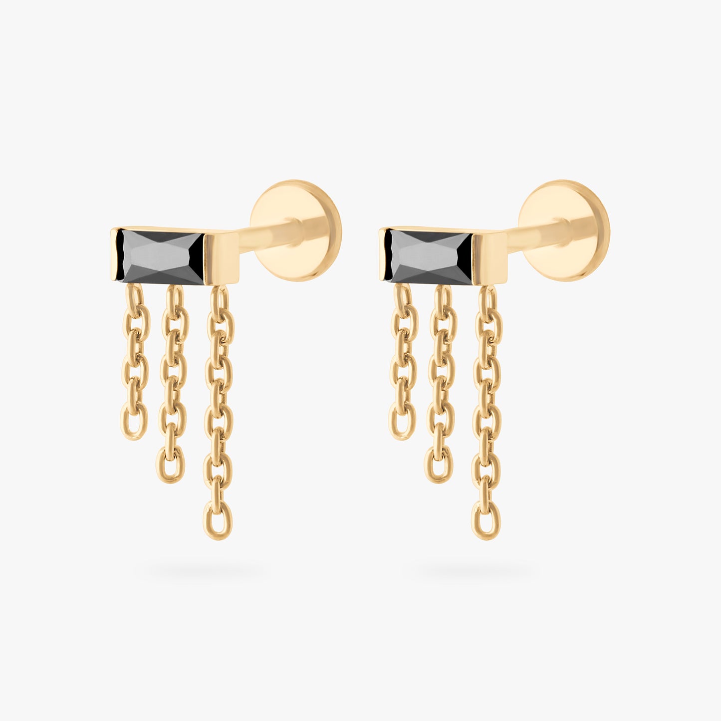 Chain Baguette Flatback Stud