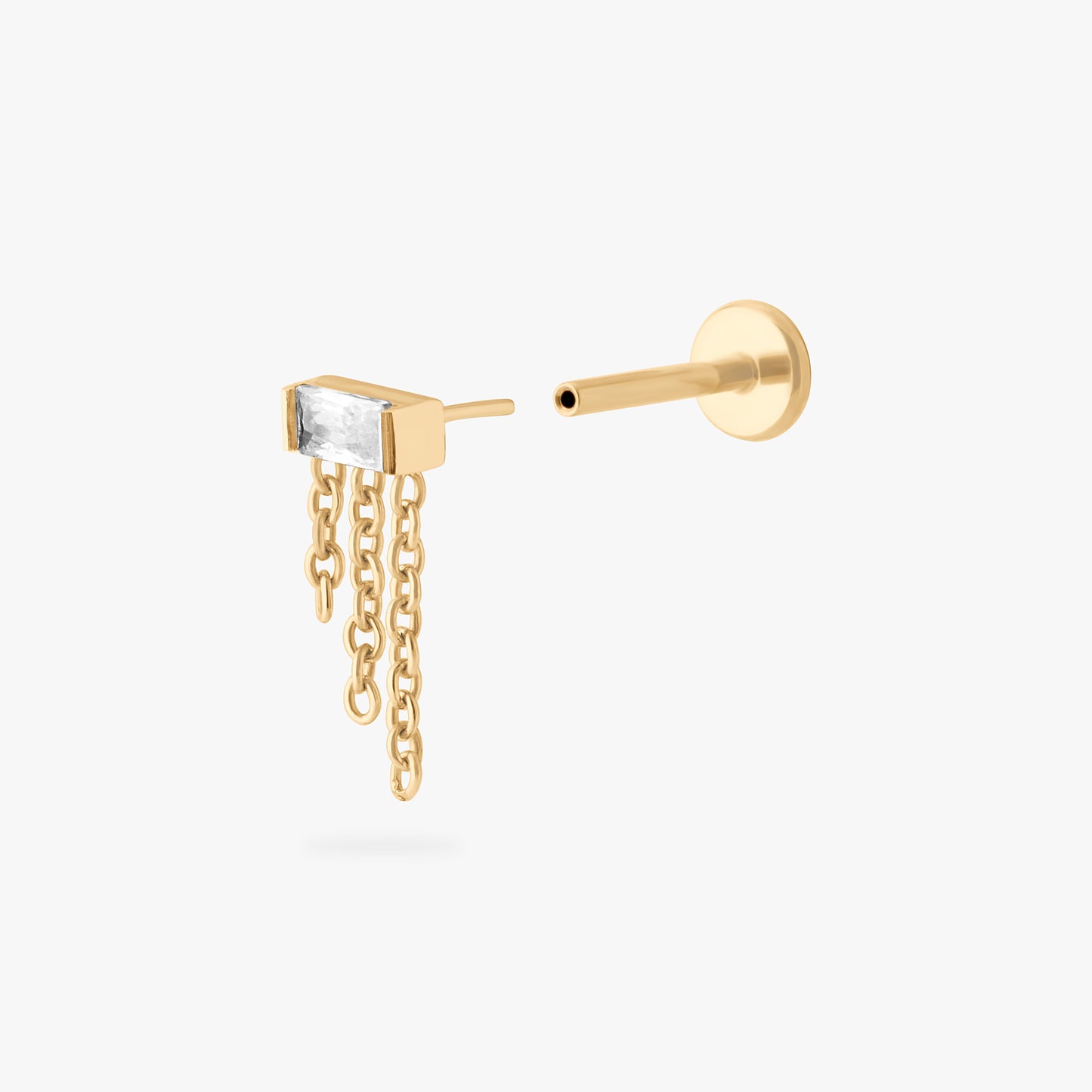 Chain Baguette Flatback Stud