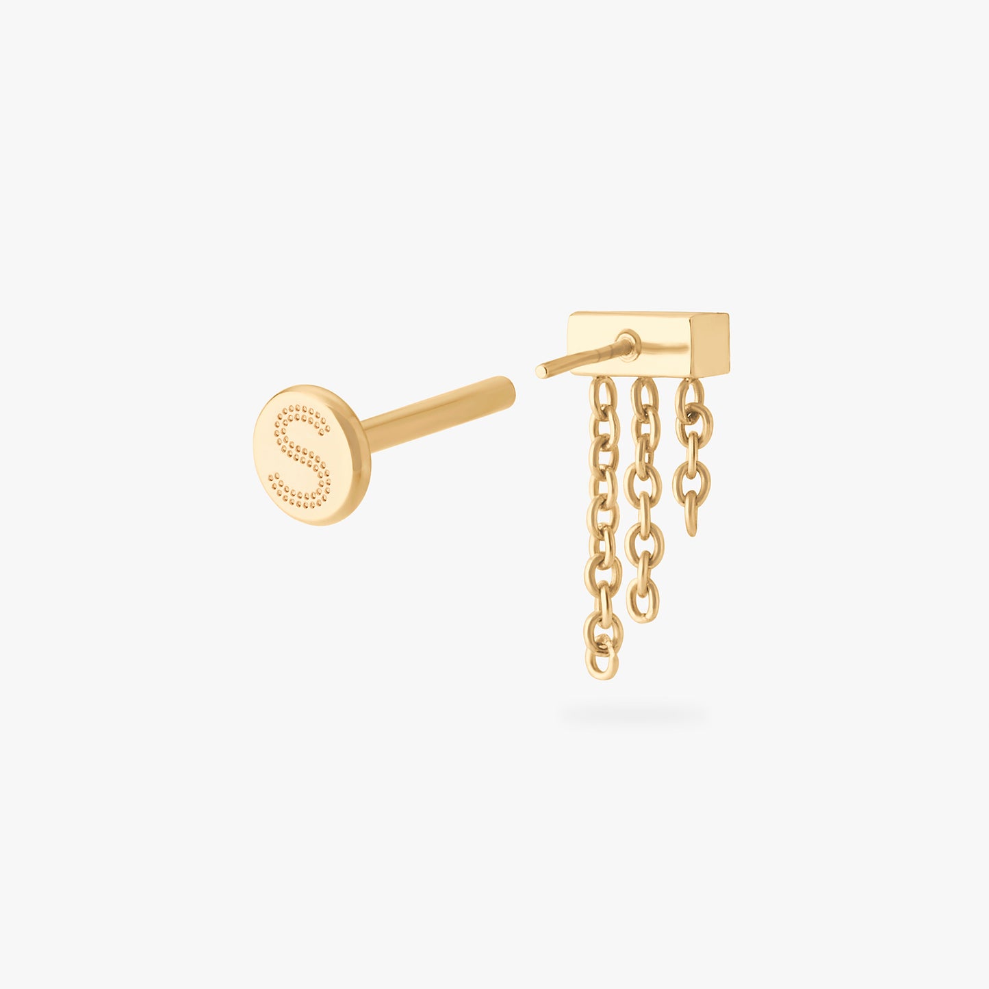 Chain Baguette Flatback Stud