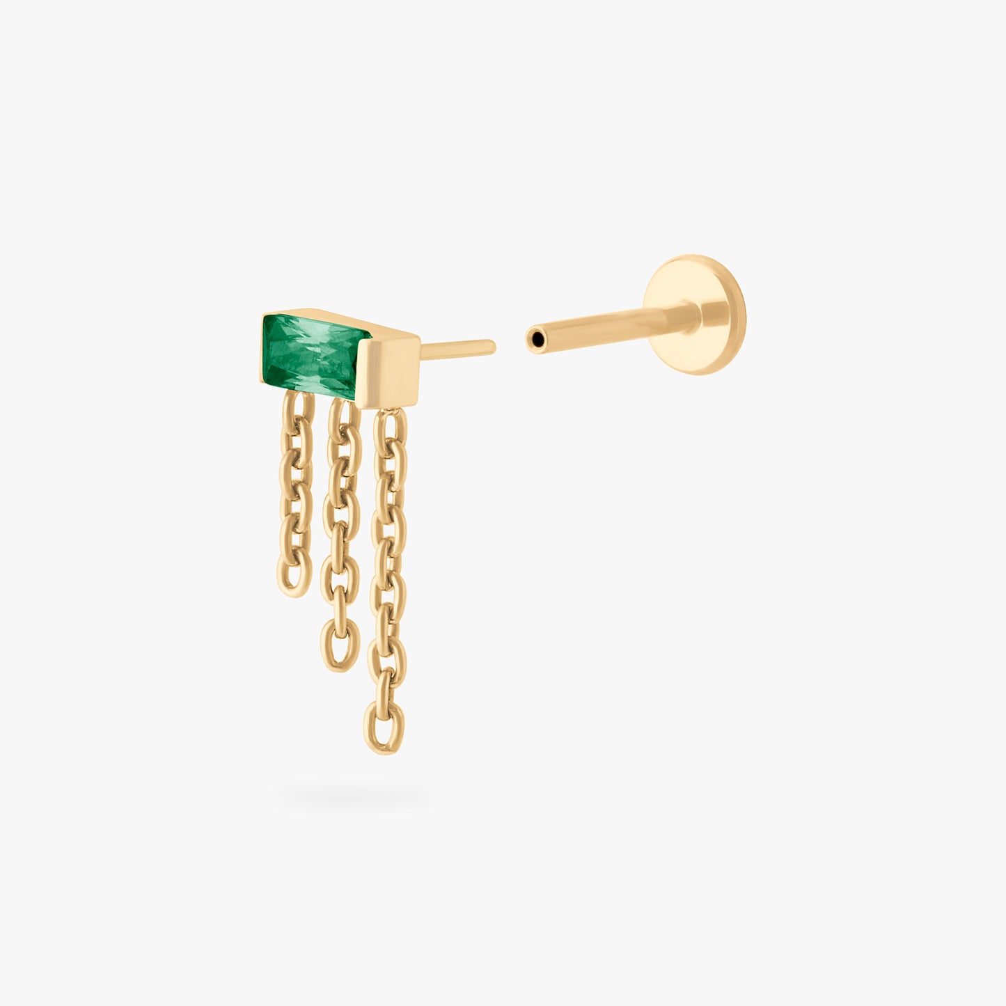 Chain Baguette Flatback Stud