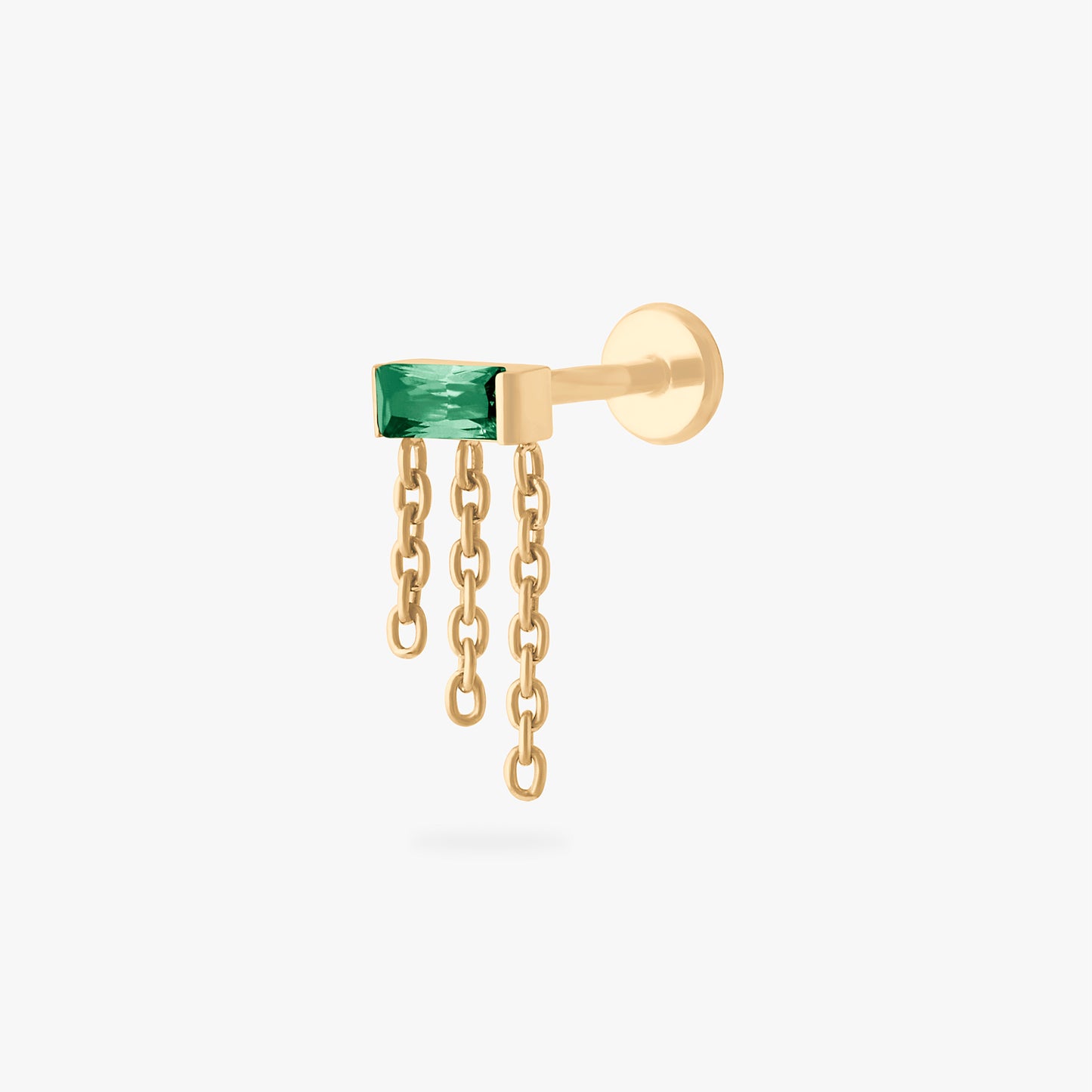 Chain Baguette Flatback Stud
