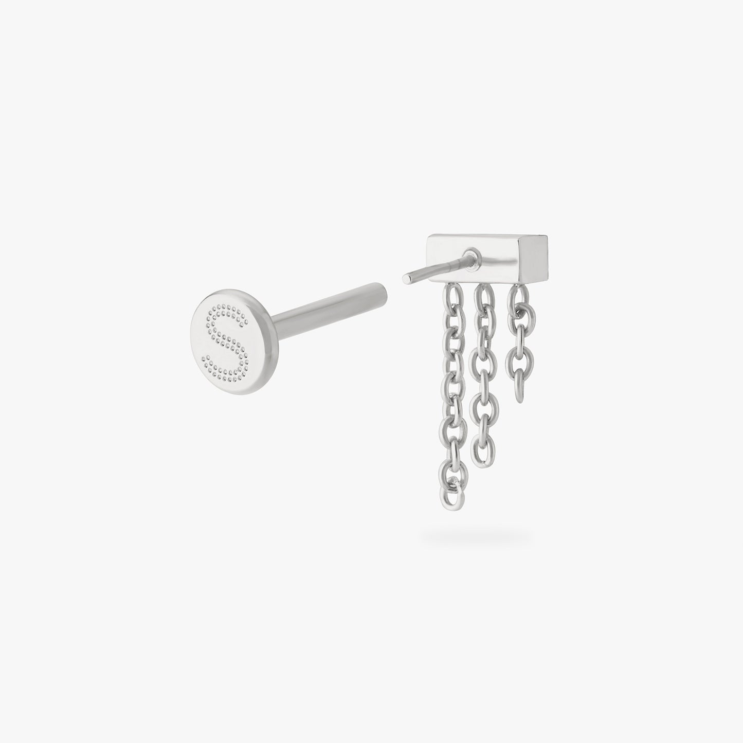 Chain Baguette Flatback Stud