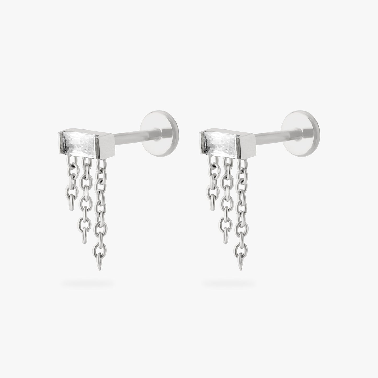 Chain Baguette Flatback Stud