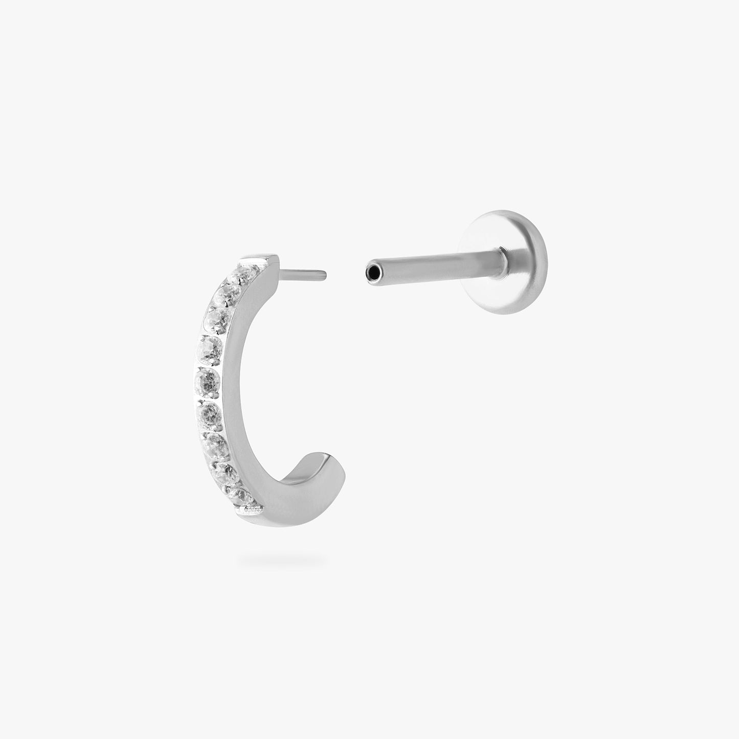 Pave Flatback Huggie