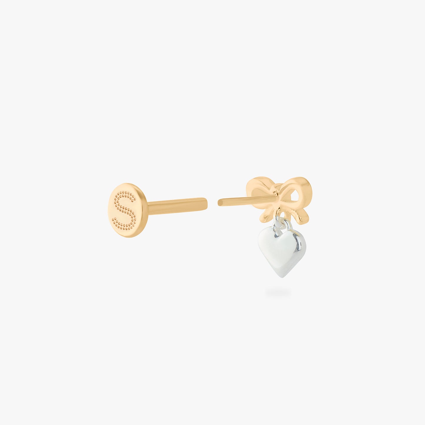 Two Tone Bow Flatback Stud