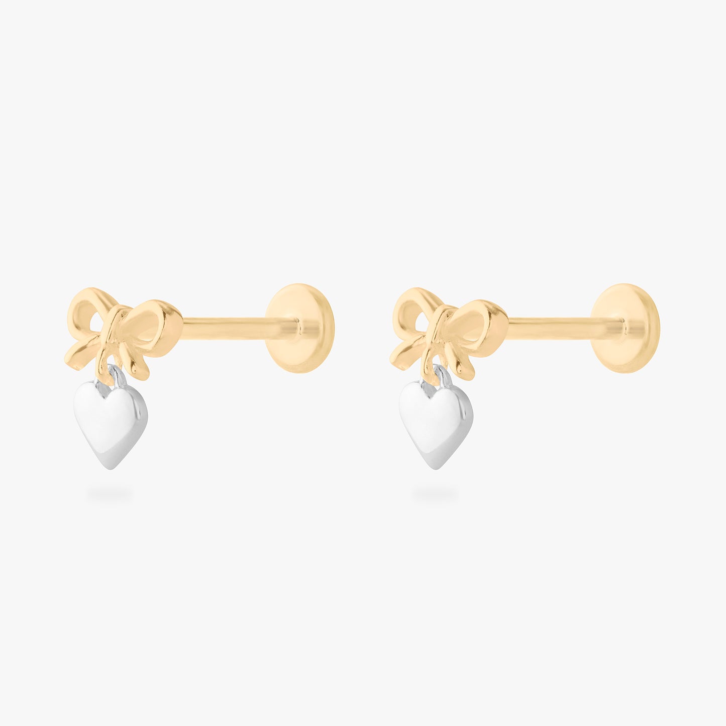 Two Tone Bow Flatback Stud