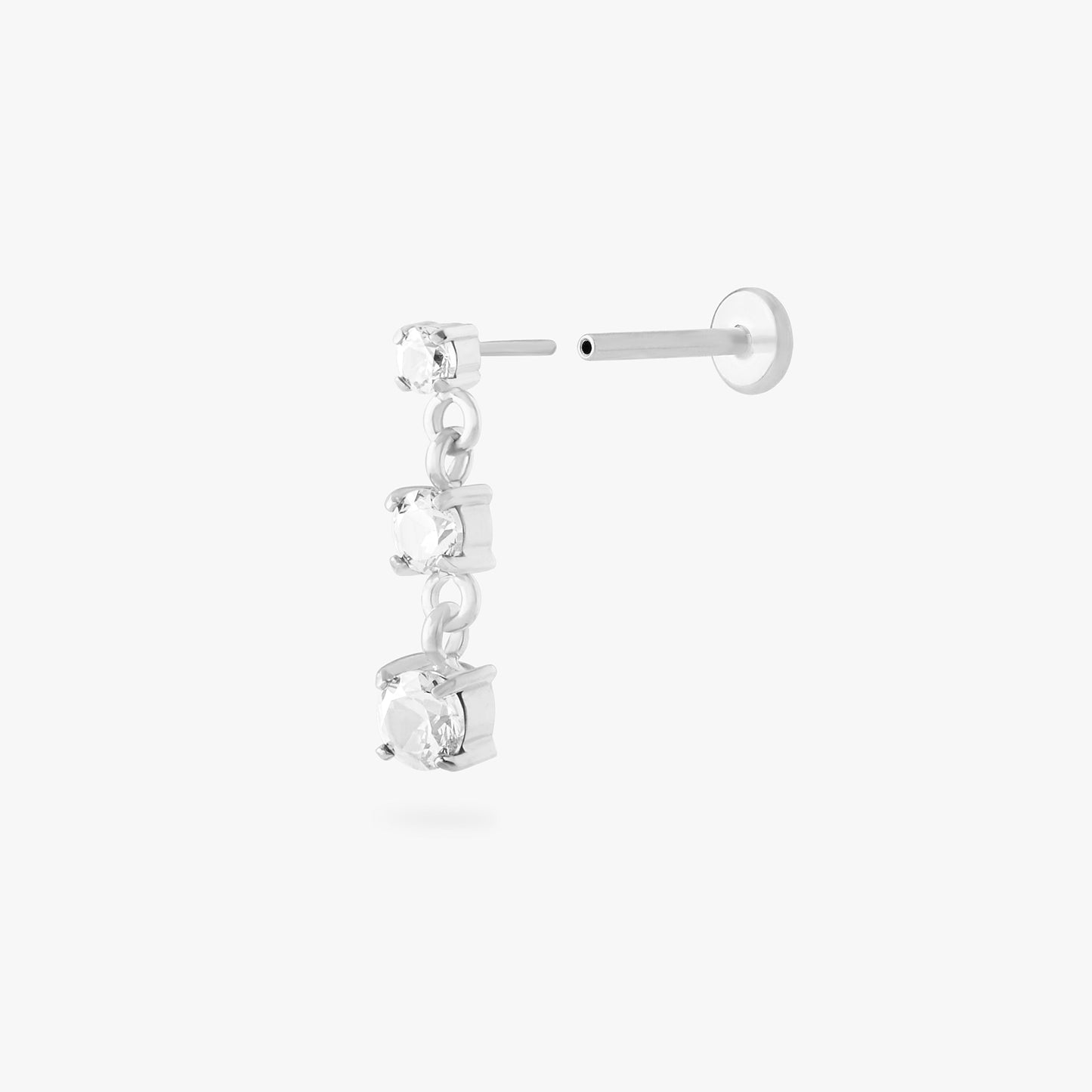 CZ Drip Flatback Stud