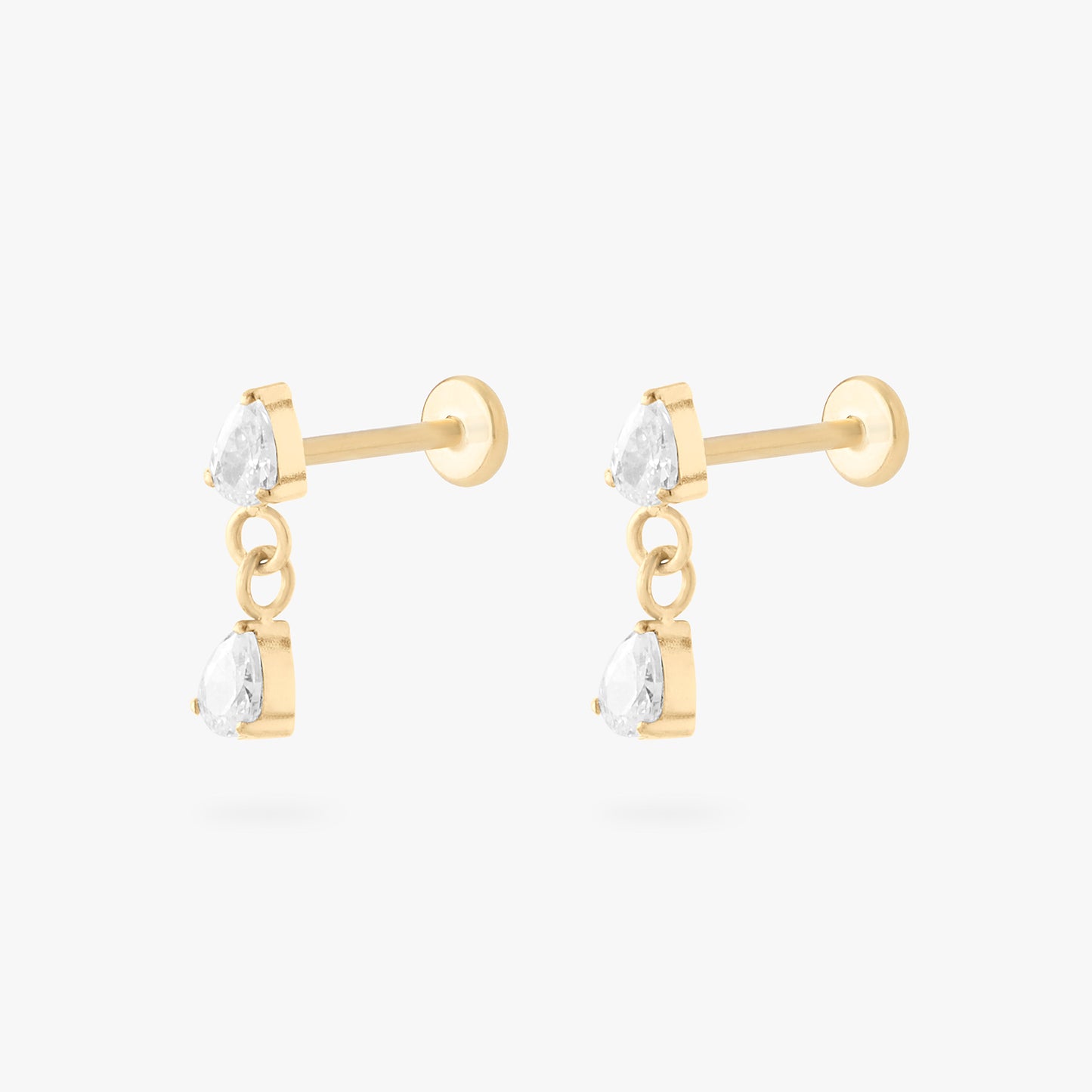 Pear Dangle Flatback Stud
