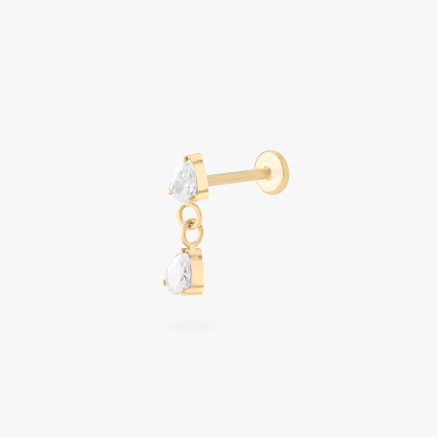 Pear Dangle Flatback Stud