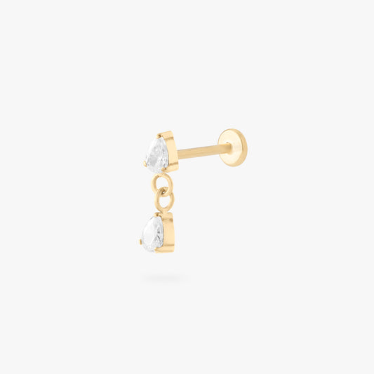 Pear Dangle Flatback Stud