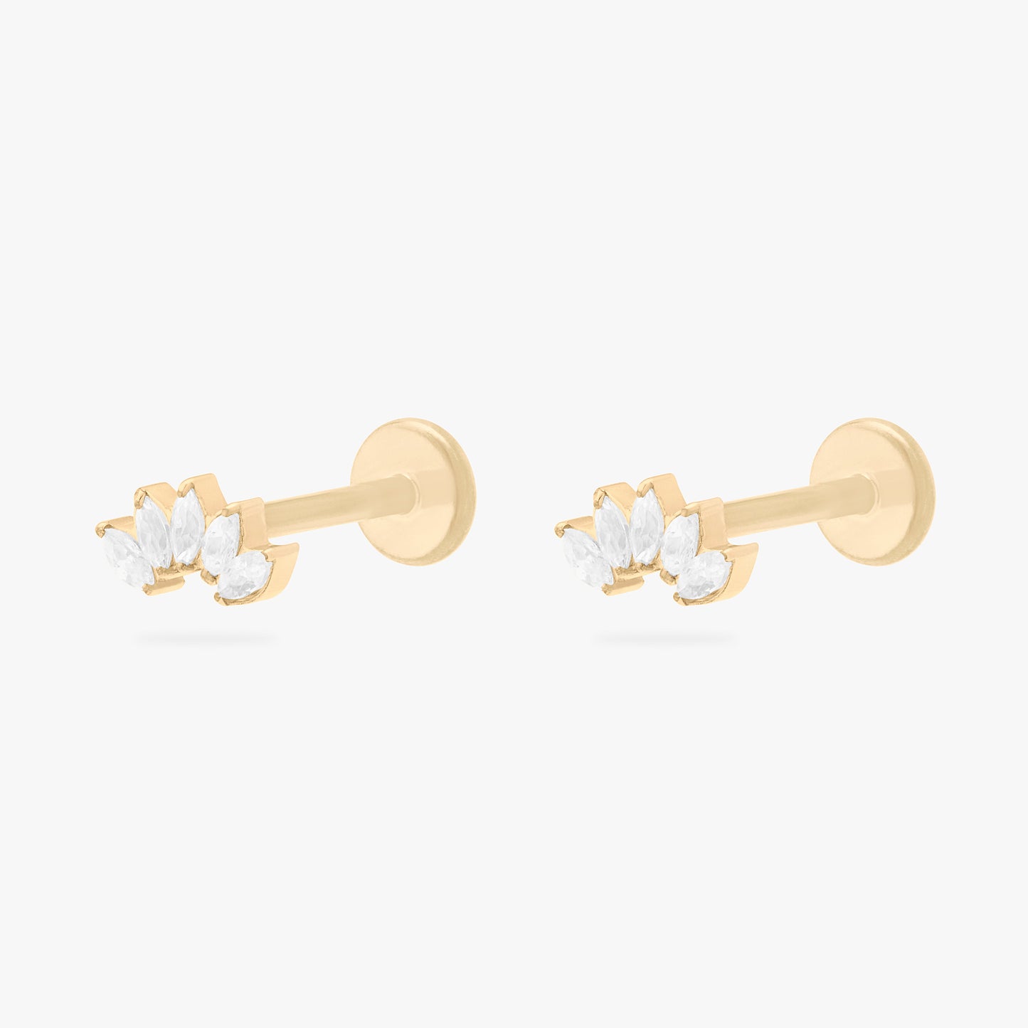 Micro Crown Marquise Flatback Stud