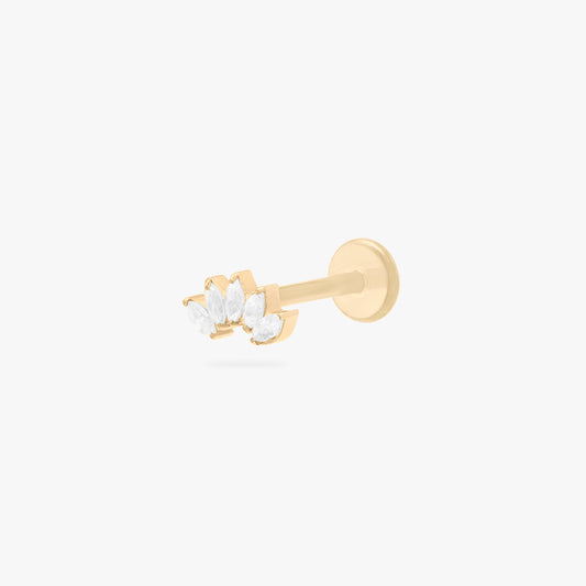 Micro Crown Marquise Flatback Stud