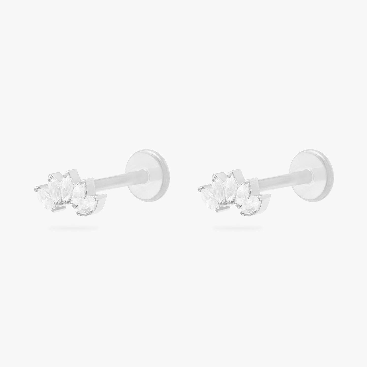 Micro Crown Marquise Flatback Stud