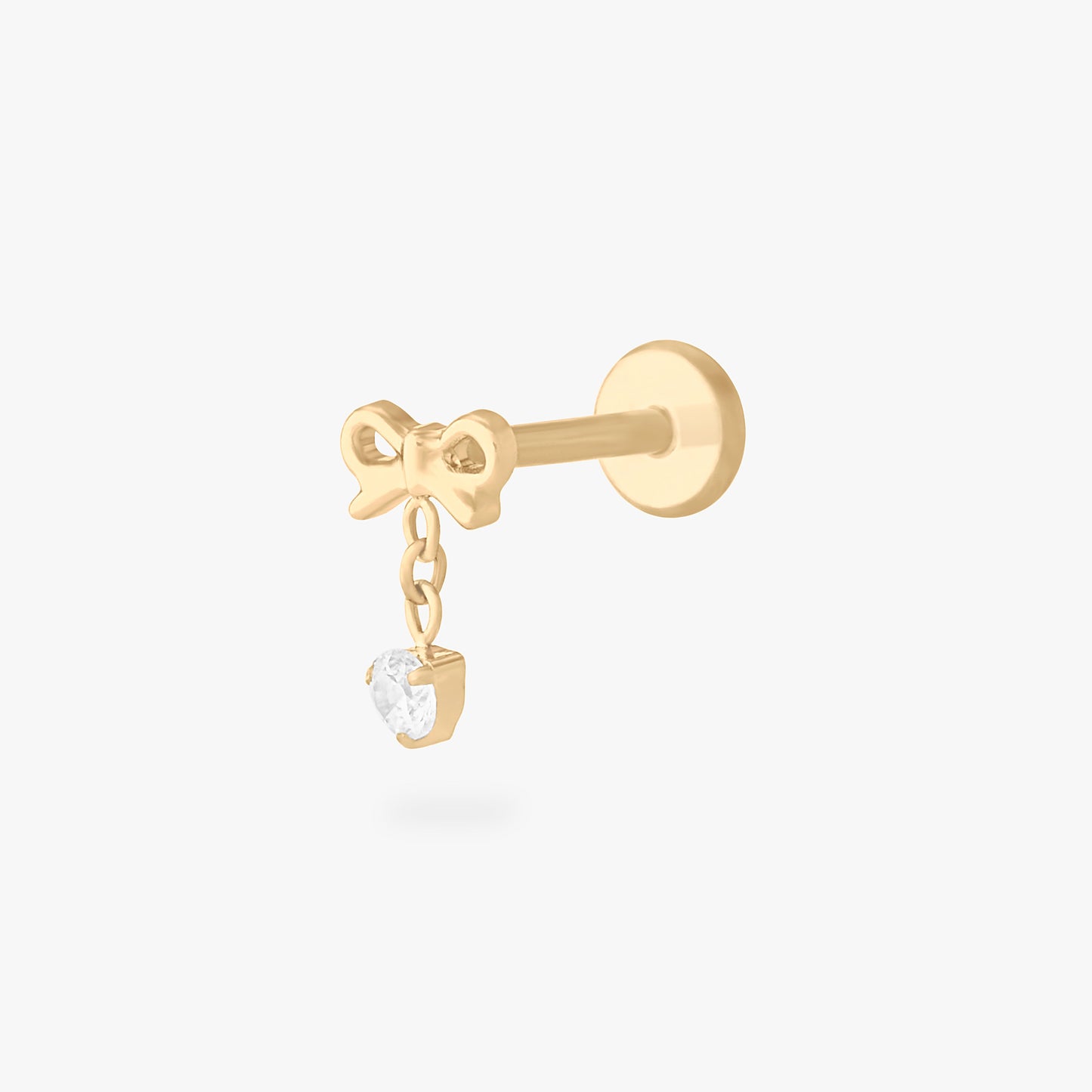 Bow CZ Dangle Flatback Stud