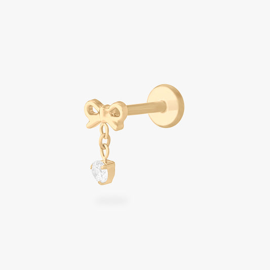 Bow CZ Dangle Flatback Stud