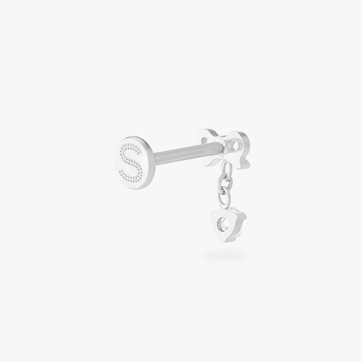 Bow CZ Dangle Flatback Stud