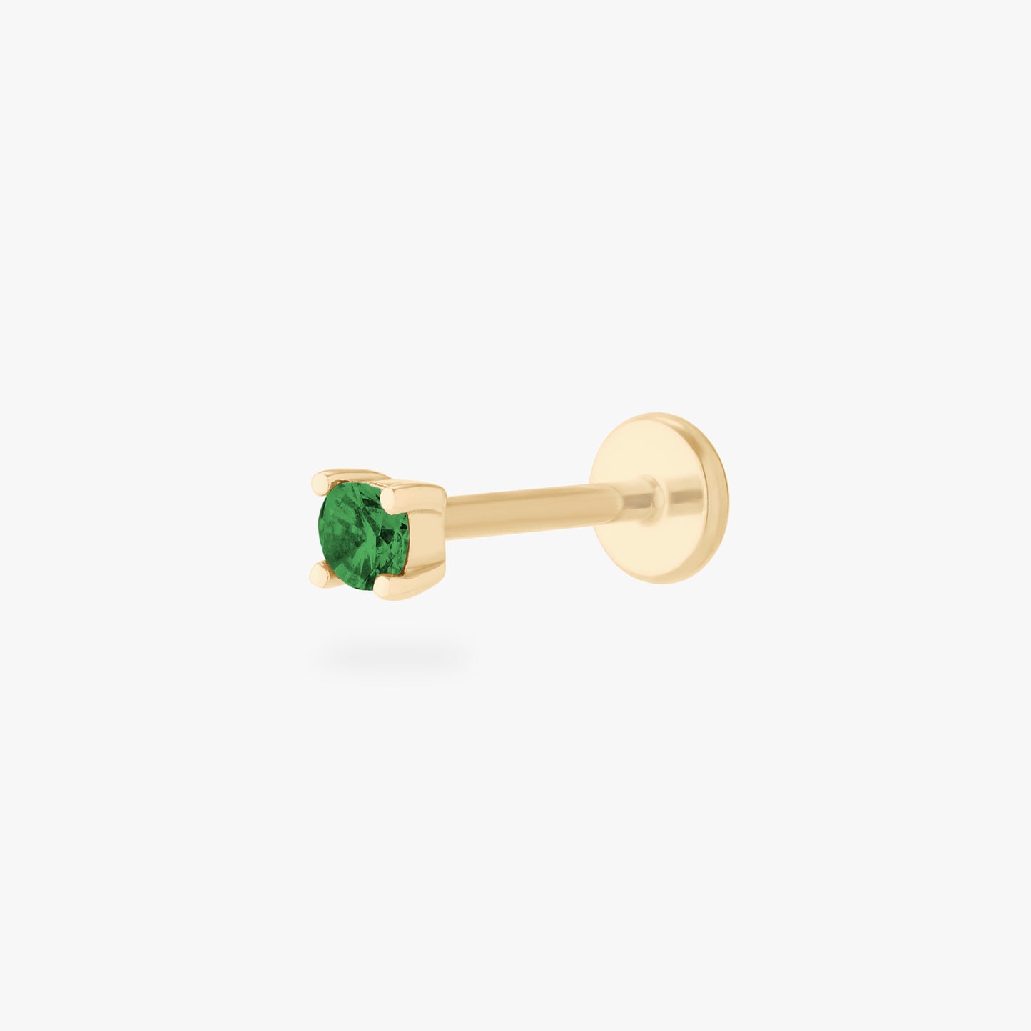 14K Mini CZ Flatback Stud