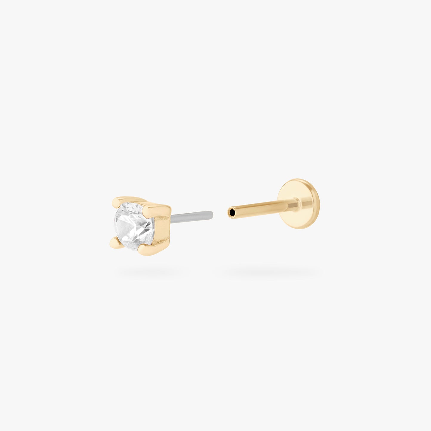 14K Mini CZ Flatback Stud