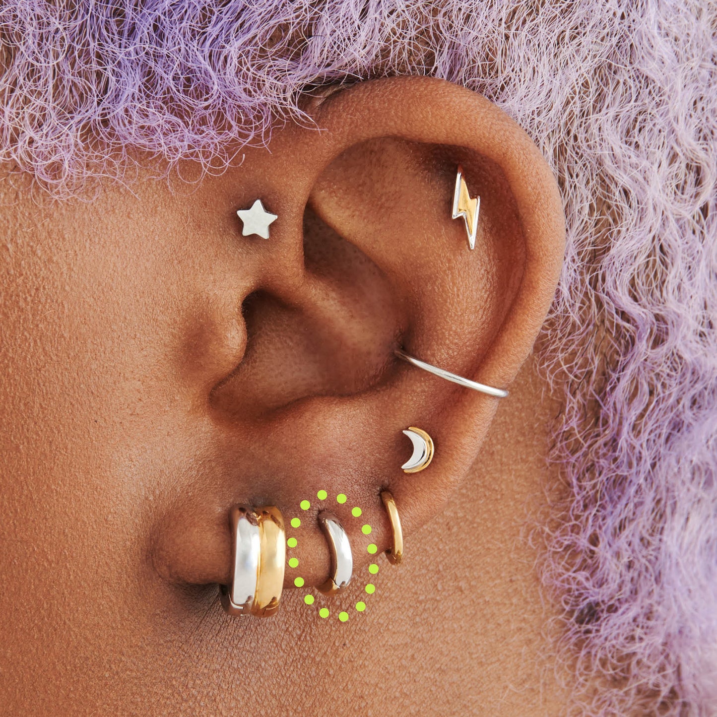 Reverse Micro Two Tone Huggie