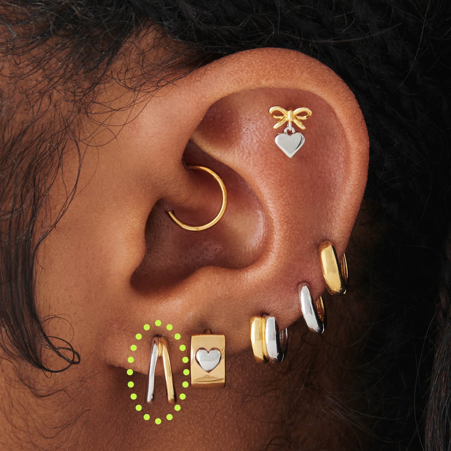 Two Tone Double Huggie