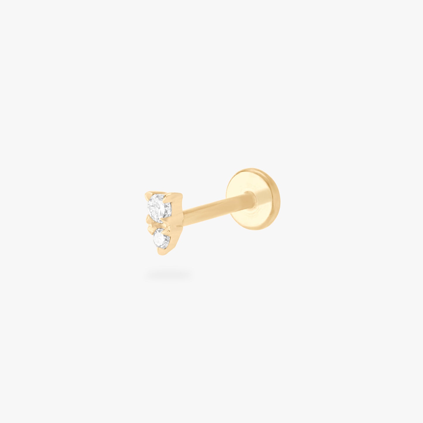 14K Stacked CZ Flatback Stud