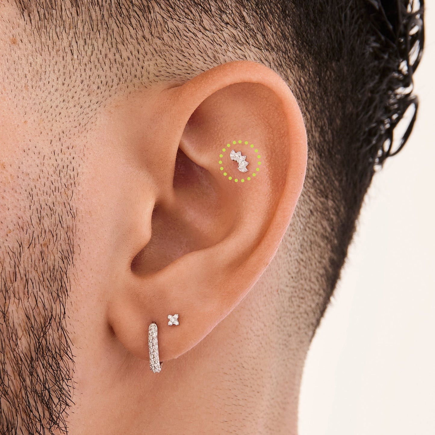 Micro Crown Marquise Flatback Stud