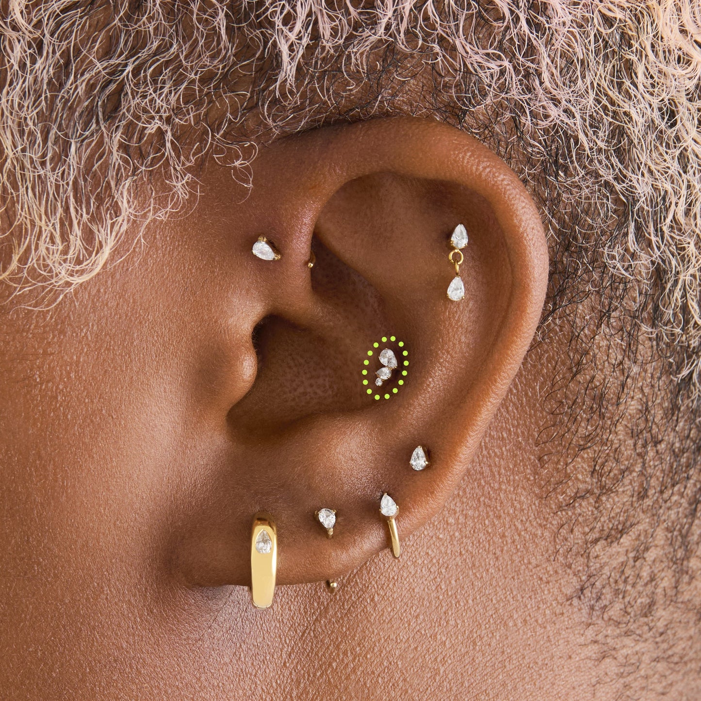 Pear Cluster Flatback Stud