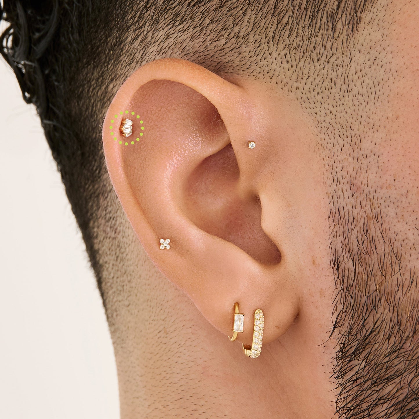 Micro Crown Baguette Flatback Stud