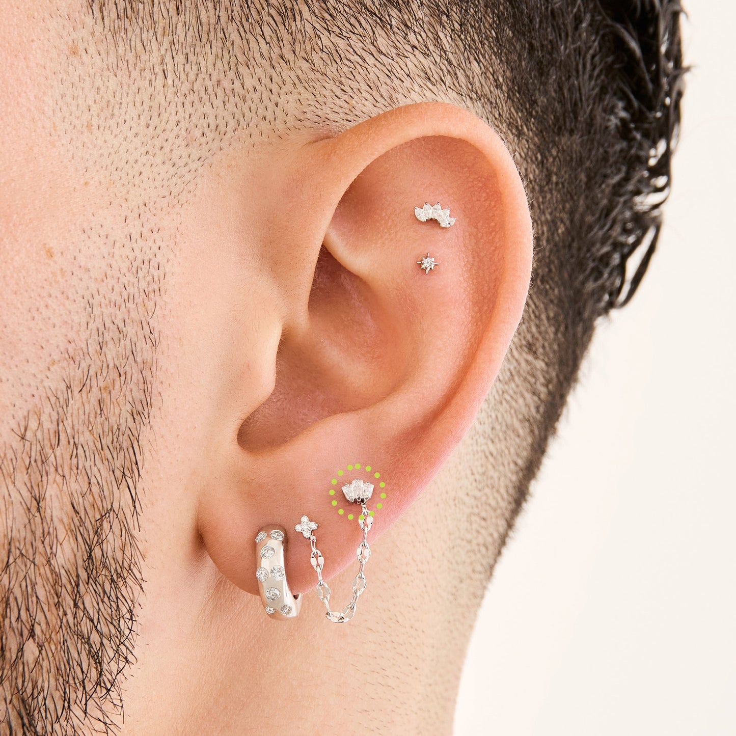 Micro Crown Baguette Flatback Stud