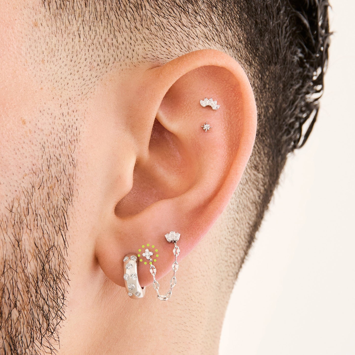 Pave X Flatback Stud