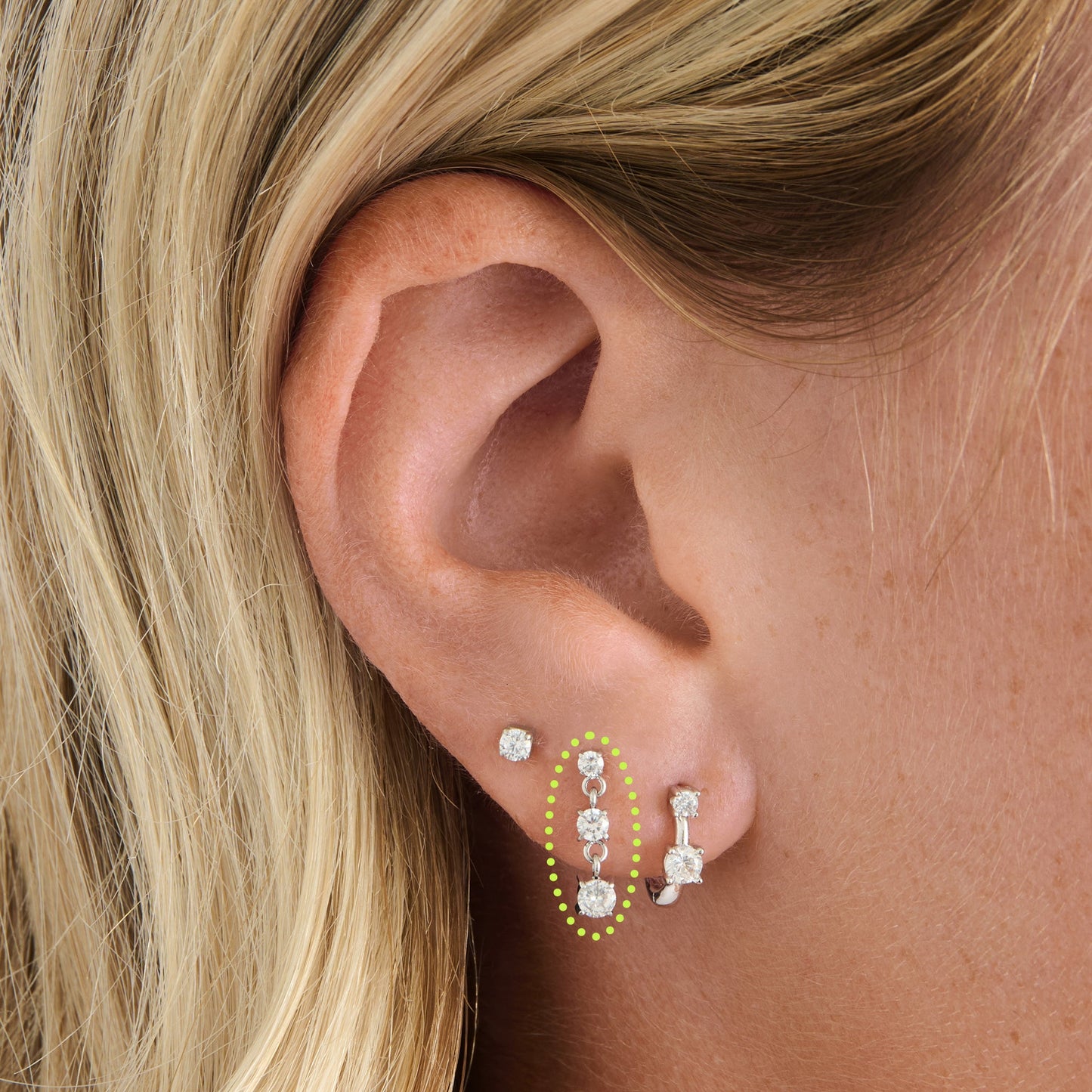 CZ Drip Flatback Stud