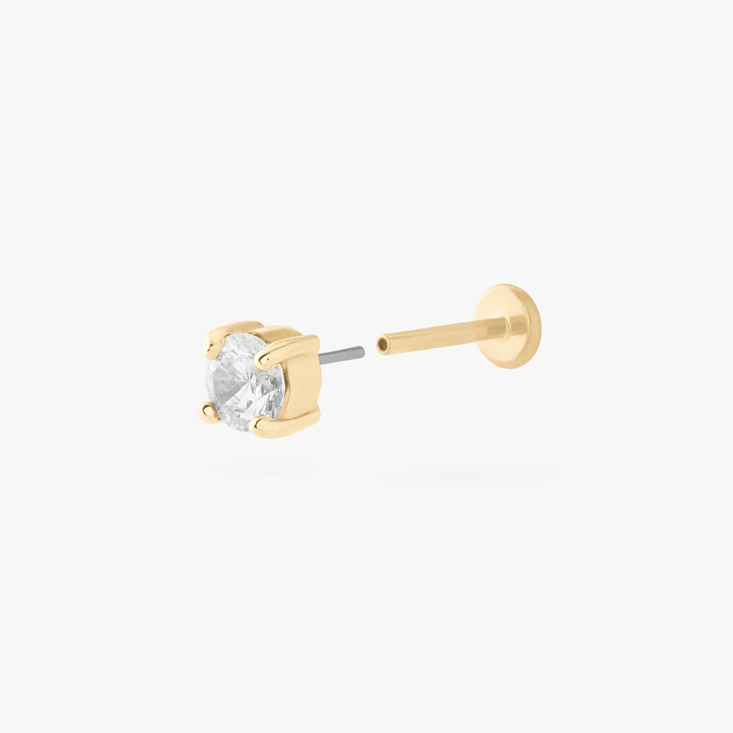 14K CZ 4mm Flatback