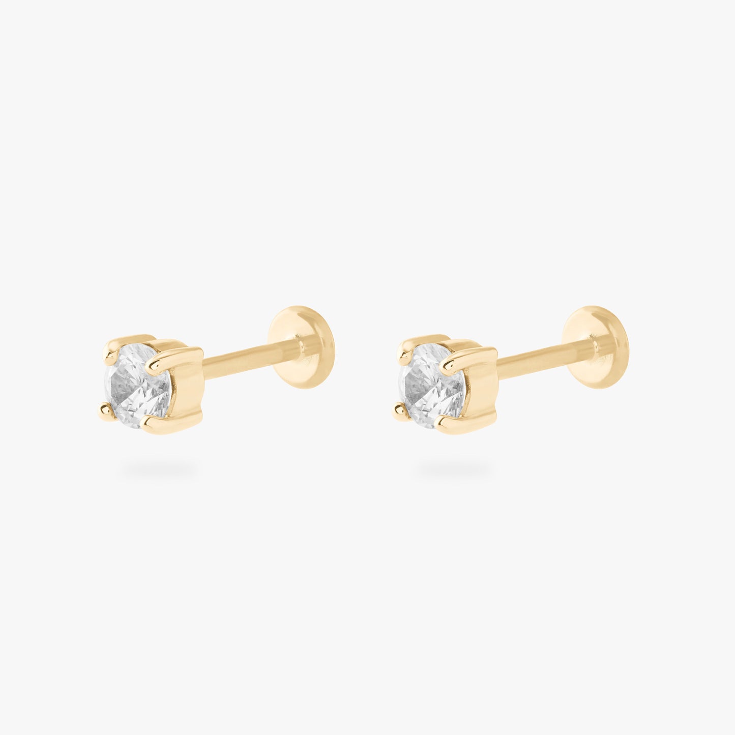 14K CZ 4mm Flatback