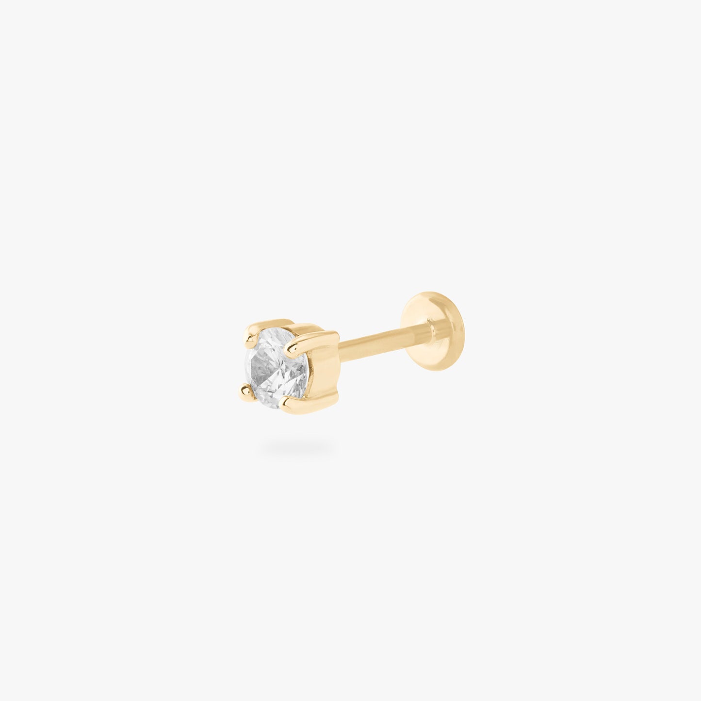 14K CZ 4mm Flatback