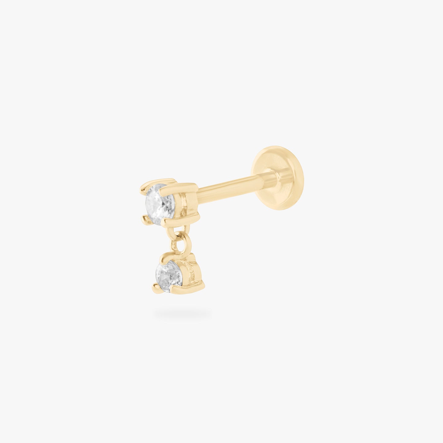 14K CZ Dangle Flatback