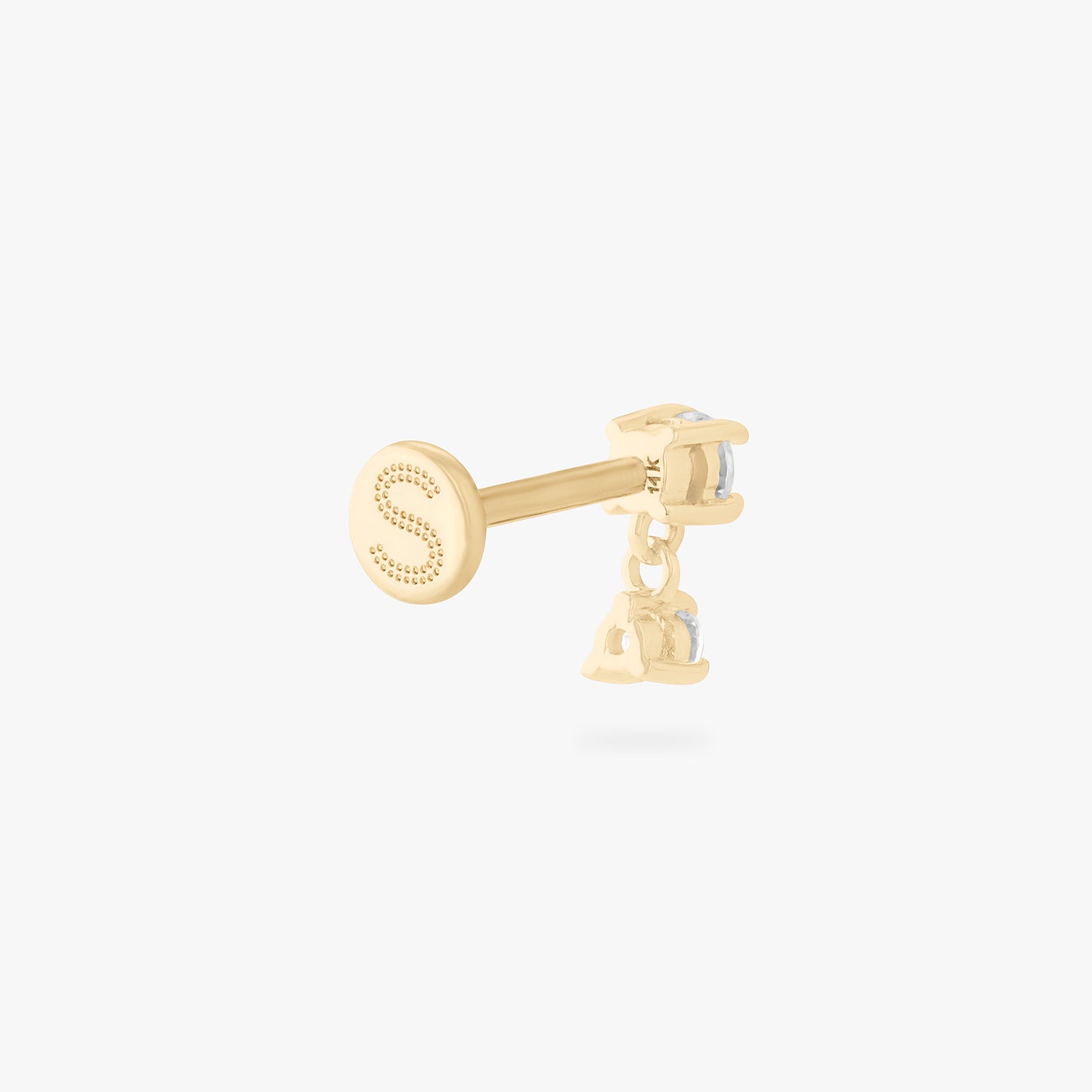 14K CZ Dangle Flatback