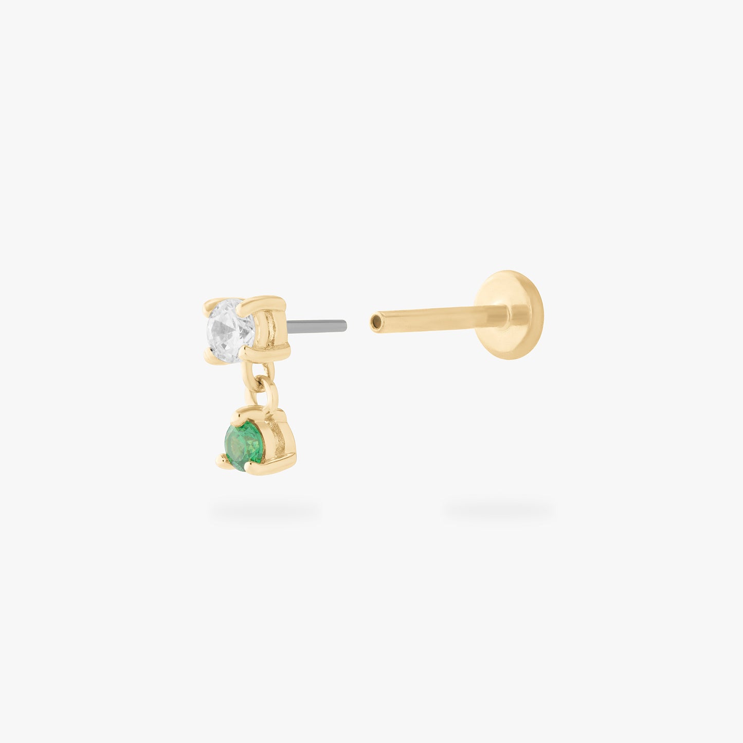 14K CZ Dangle Flatback