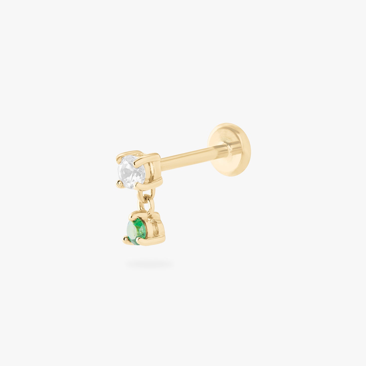 14K CZ Dangle Flatback
