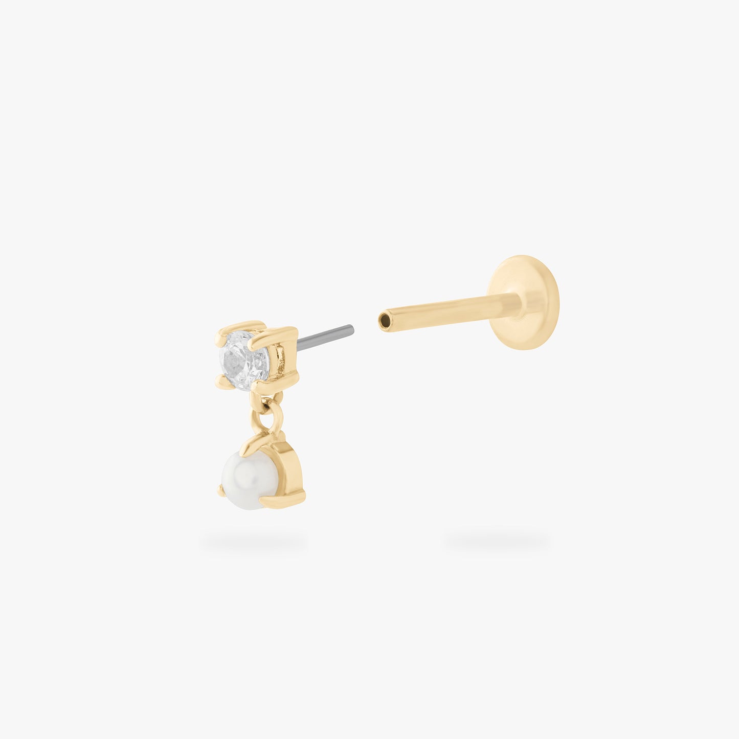 14K CZ Dangle Flatback