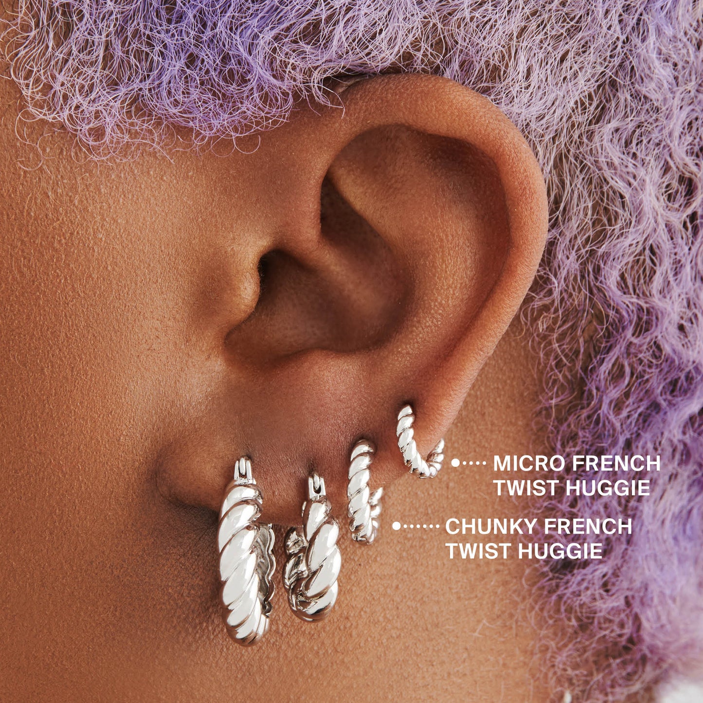 Micro French Twist Huggie